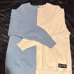 Social Tourist Men's Crewneck Sweater - Blue and Cream